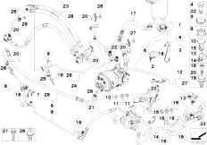 E71 X6 50iX N63 SAC / Steering/  Power Steer Fluid Lines Adaptive Drive