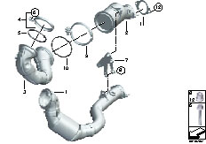 F01 740i N54 Sedan / Exhaust System/  Primary Catalytic Converter-2