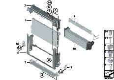 F01 740i N54 Sedan / Radiator/  Mounting Parts F Radiator