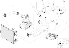 E39 530d M57 Touring / Engine Cooling System Water Hoses