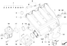 E61 520d M47N2 Touring / Engine/  Intake Manifold Agr With Flap Control-2