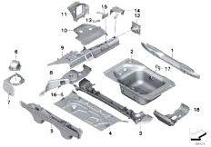 E89 Z4 30i N52N Roadster / Bodywork Mounting Parts For Trunk Floor Panel