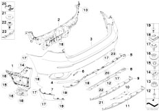 E71 X6 35dX M57N2 SAC / Vehicle Trim/  Bumper Trim Panel Rear