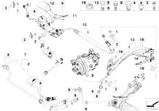 E71 X6 35dX M57N2 SAC / Steering/  Power Steer Fluid Lines Adaptive Drive