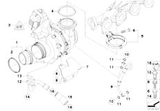 E91N 330xd N57 Touring / Engine/  Turbo Charger With Lubrication