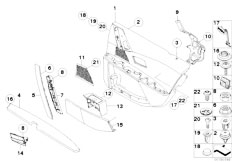 E60 530xd M57N2 Sedan / Vehicle Trim/  Door Trim Panel Rear Side Airbag