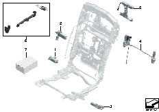 F01 750i N63 Sedan / Seats/  Seat Rear Comfort Drive Units