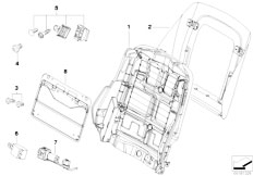 E53 X5 4.4i N62 SAV / Seats/  Sports Seat Backrest Frame Rear Panel