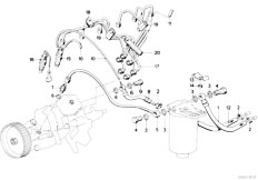 E30 324d M21 4 doors / Fuel Preparation System/  Nozzles Pipes Of Fuel Injection System