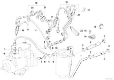 E30 324td M21 4 doors / Fuel Preparation System/  Nozzles Pipes Of Fuel Injection System