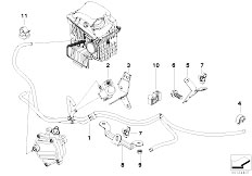 E66 760Li N73 Sedan / Fuel Preparation System Vacuum Line Auxiliary Air Valve-2