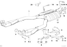 E34 530i M60 Sedan / Exhaust System/  Catalytic Converter Front Silencer