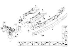 E60 530xd M57N2 Sedan / Vehicle Trim/  Support Fixture Rear Bumper Panel