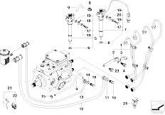 E46 320d M47 Touring / Fuel Preparation System Nozzles Pipes Of Fuel Injection System