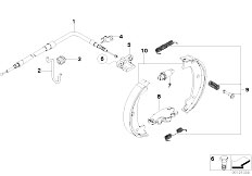 E61 530d M57N2 Touring / Brakes Parking Brake Brake Shoes