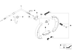 E61 520d M47N2 Touring / Brakes/  Parking Brake Brake Shoes