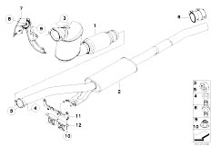 E66 730Ld M57N2 Sedan / Exhaust System Catalytic Converter Front Silencer