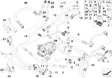 E65 745d M67N Sedan / Steering/  Power Steering Oil Pipe Dynamic Drive