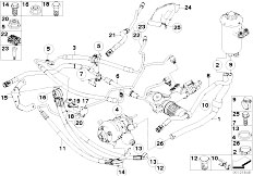 E65 760i N73 Sedan / Steering/  Power Steering Oil Pipe Dynamic Drive