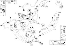 E66 760Li N73 Sedan / Steering/  Power Steering Oil Pipe Dynamic Drive-2