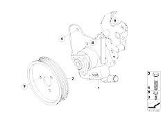 E65 730i M54 Sedan / Steering/  Power Steering Pump