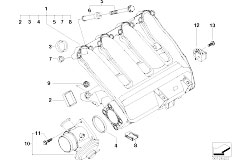 E91 318d M47N2 Touring / Engine Intake Manifold Agr Without Flap Control