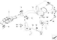 E67 760LiS N73 Sedan / Exhaust System/  Exhaust System Rear