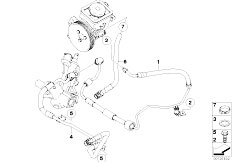 E65 730d M57N Sedan / Steering/  Hydro Steering Oil Pipes-2