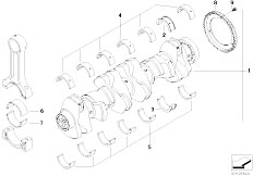 E86 Z4 M3.2 S54 Coupe / Engine Crankshaft With Bearing Shells