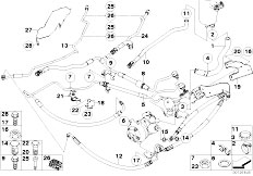 E65 730i M54 Sedan / Steering Power Steering Oil Pipe Dynamic Drive