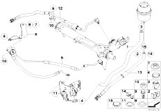 E66 730Li M54 Sedan / Steering Hydro Steering Oil Pipes