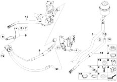 E66 730Li M54 Sedan / Steering/  Hydro Steering Oil Pipes-2