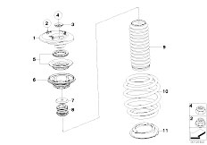 E46 M3 CSL S54 Coupe / Front Axle/  Coil Spring Guide Support Attach Parts