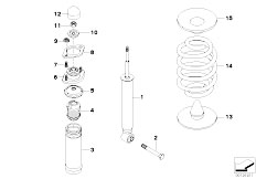 E46 M3 CSL S54 Coupe / Rear Axle Rear Spring Strut Coil Spring And Parts