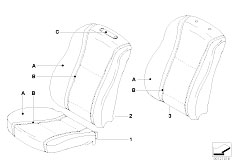 E65 730i M54 Sedan / Individual Equipment/  Indiv Cover Basic Seat Front