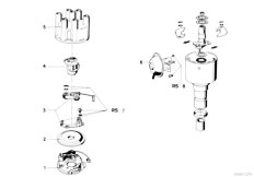 E12 525 M30 Sedan / Engine Electrical System Distributor Single Parts-2