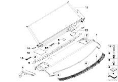 E60 525xi N52 Sedan / Vehicle Trim/  Parcel Shelf Electr Sun Blind