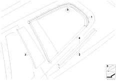 E83N X3 2.0d M47N2 SAV / Vehicle Trim/  Side Window Body Fixed Rear