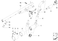 E46 M3 CSL S54 Coupe / Fuel Preparation System/  Idle Regul Valve Additional Air Line