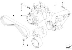 E61 525i M54 Touring / Heater And Air Conditioning/  Air Cond Compressor Supporting Bracket