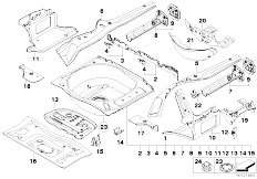 E64 650i N62N Cabrio / Bodywork/  Mounting Parts For Trunk Floor Panel