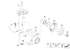 E83 X3 2.0i N46 SAV / Front Axle Front Spring Strut Carrier Wheel Bearing