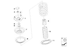 E83 X3 2.0i N46 SAV / Front Axle Guide Support Spring Pad Attaching Parts