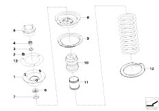 Z3 Z3 1.9 M43 Roadster / Front Axle/  Guide Support Spring Pad Attaching Parts