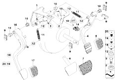 E83 X3 2.0d M47N2 SAV / Pedals Pedals With Return Spring