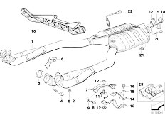 E31 840i M60 Coupe / Exhaust System Catalytic Converter Front Silencer