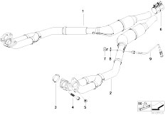 E38 740i M60 Sedan / Exhaust System/  Catalytic Converter Front Silencer-2