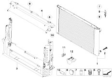 E61 520d M47N2 Touring / Radiator/  Mounting Parts F Radiator