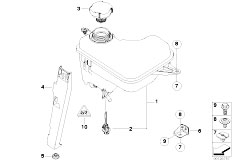 E60N 535d M57N2 Sedan / Radiator/  Cooling Water Expansion Tank