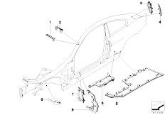 E63 650i N62N Coupe / Bodywork/  Cavity Shielding Side Frame